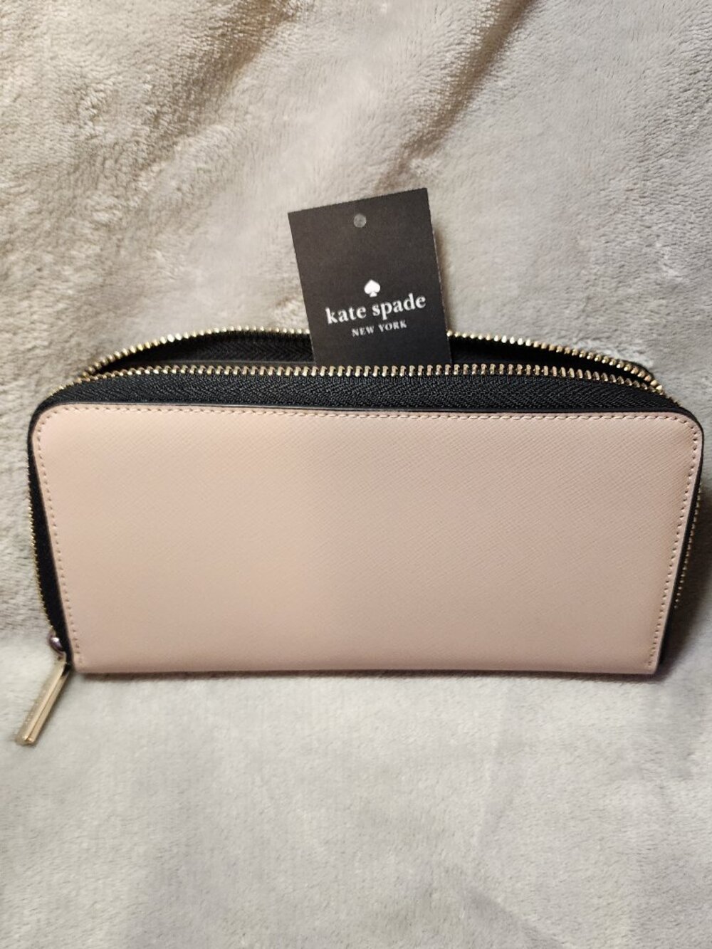 *NWT* Kate Spade Staci Continental Wallet Long zipper cream & Black - Picture 6 of 16